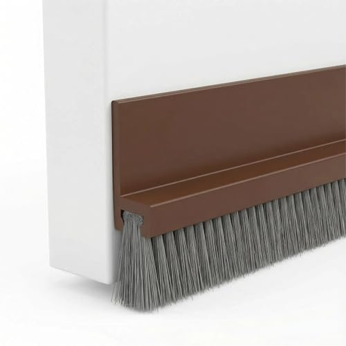 DAOXU Bande d'Etanchéité de Porte Auto Adhésive Bande d'Etanchéité Coupevent et Etanche à la Pluie Bande d'Isolation Phonique Porte en Silicone Anti Insectes(100 * 5 cm, Brown) (Marron)