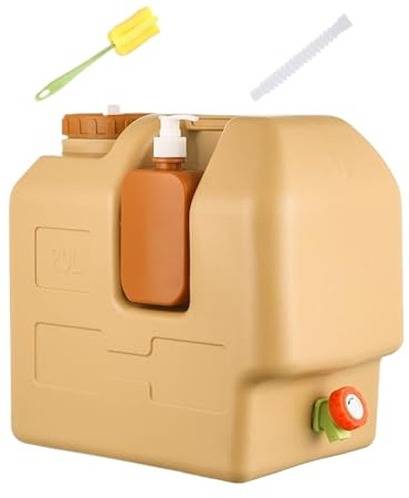 Gungtj Serbatoio 'Acqua per Campeggio, Grande Dispenser d'Acqua da 20 Litri con beccuccio e Bottiglia di Sapone per Le Mani, Ideale per Escursioni all'aperto, Picnic, Viaggi, Sopravvivenza, Viaggi