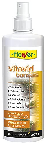 Flower - Bionutritivo Líquido para Bonsáis Vitavid | Rico en Vitaminas y Aminoácidos | Bioactivador del Desarrollo | Estimulante de Defensas y Micorrizas, 180 ml, 5x5x16.2 cm, Abono Líquido
