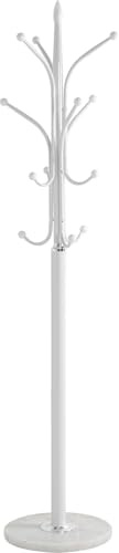 HAKU Perchero cromo, blanco, Mármol, metal - Dim.: AL 177 cm x diámetro 40 cm, Estilo: Moderno