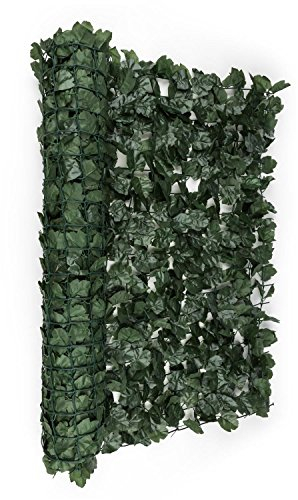 blumfeldt Fency Dark Ivy - Sichtschutz, Windschutz, Lärmschutz, 300 x 100 cm, Efeublätter, hohe Blickdichte, kunststoffummanteltes Gitternetz, 6 x 6 cm Maschenweite, dunkelgrün