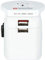 SKROSS Pro Light World Travel Adapter with USB | 3-Pole Travel Adaptor with Slide System | Designed for 200+ Countries | Compact and Reliable | White