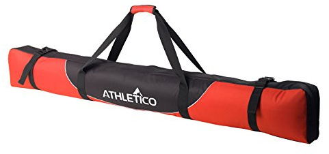 Athletico Mogul Padded Ski Bag - Fully Padded Single Ski Travel Bag (Red, 170cm)
