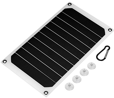 10W 5V Panneau Solaire Portatif Ultra-Mince Léger étanche IP64 avec Port USB Chargeur Solaire pour Smartphones/Tablettes PC/Caméra Sport/Haut-parleurs Bluetooth etc.