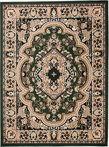 Carpeto Groß Teppich Wohnzimmer 250x350cm Grün Orientalisch Traditionell | Teppich für Schlafzimmer Büro Esszimmer Weich Pflegeleicht Tierfreundlich Allergikerfreundlich Fußbodenheizungsgeeignet