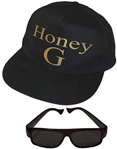 The Dragons Den Adults Unisex Honey G Gangster Rapper Hat & Glasses Fancy Dress Costume Accessory