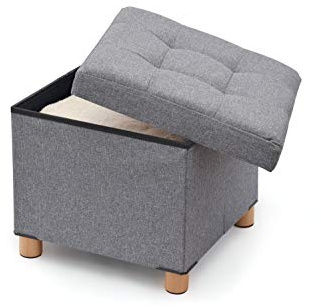 DOMO PAK LIVING Ottoman con piedini in legno
