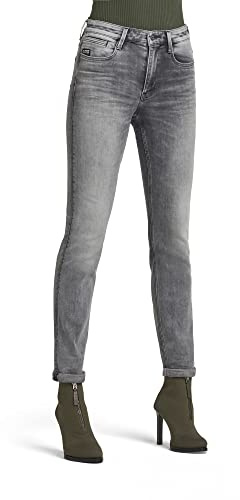 G-STAR RAW Dam Noxer High Waist raka jeans, Grå (blekningsgrå A634-c274), 26W x 30L