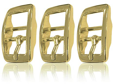 Ganzoo Gürtelschnalle aus Metall, 3 Stück im Set, Gürtelschnallen für Damen und Herren, Buckle, 20 mm Schlitzmaß, Dornschliesse, Belt, auch für Biothane Adapter (Gold)