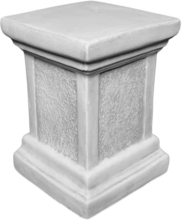 gartendekoparadies.de Sockel Podest, Steinsockel aus Steinguss, H. 33 cm, Stellfläche 24 x 24 cm, 29 kg, Grau, Frostsicher für Außenbereich
