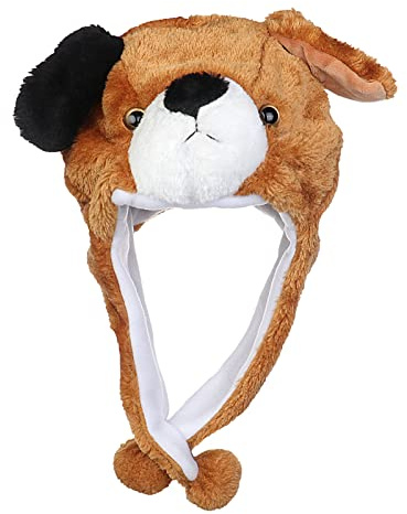 JK Home 2-i-1 hatt med öronklaffar halsduk set söt plysch djur hatt cosplay