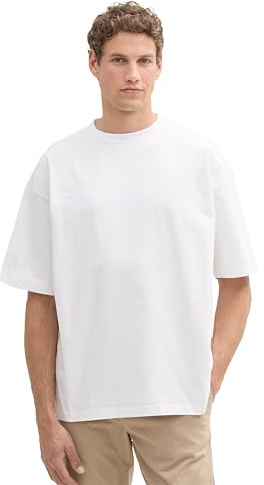 TOM TAILOR Denim Herren Oversize Basic T-Shirt 20000 - White XXL