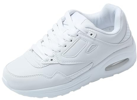 JOMIX Scarpe da Ginnastica Donna Sneakers Casual Sportive Corsa Leggero Fitness Running Camminata Cuscino Air Respitabile ND138-13 (Bianco, 39)