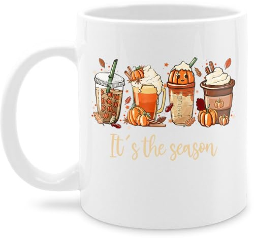 Tasse Tassen 325ml - Halloween - It's the Season - Herbst Blätter Kürbis Heißgetränke Gewürze - 325 ml - Weiß - herbstassen halloween-tasse haloween outfits fall mug und grusel hellowee autumn