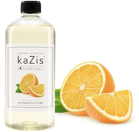 kaZis Parfum d'ambiance orange I Recharge de 1 litre pour lampes à parfum catalytique I Parfum de Maison I Recharge de 1000 ml