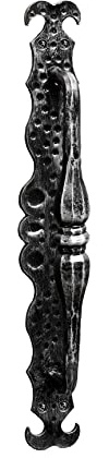 UHRIG Türgriff Ziehgriff aus massivem Stahl geschmiedet, für Haustür, Eingangstür, Schiebetür, Tor uvm. antik Eisen-Kunst (Antik Schwarz/Silber)
