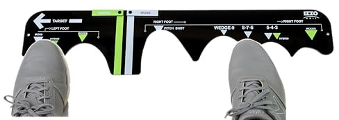 Izzo Golf Sure Stance Ball Position Trainer Right Handed - Golf Training aid Hitting mat to Improve Your Stance, Golf Swing Training aid