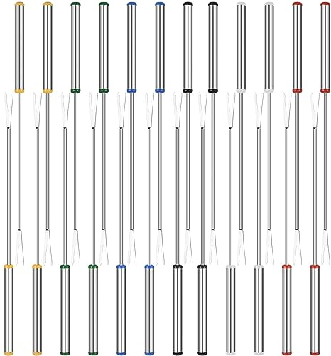 BetterJonny Fondue-Gabeln, 24 cm, Edelstahl, farbcodierte Käsegabeln mit hitzebeständigem Griff für Hot Pot Grill, 6 Farben