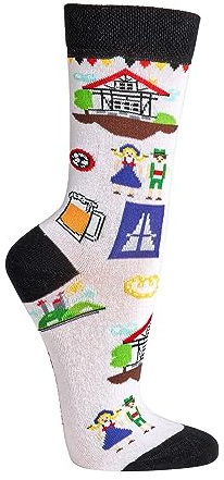 krautwear män kvinnor 2 par färgglada mönstrade strumpor 30-årsdag pappa mamma presentidéer, Tyskland, 42-47 EU