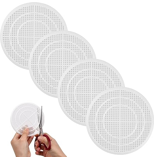 4 Piezas Coladores de Drenaje, Atrapa Pelos Ducha de Plastico, Redondo Colador Fregadero, Protector de Drenaje Blanco Tapa Desague Ducha Anti-obstrucción para Cocina, Baño, Bañera - 120mm