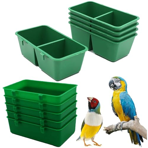 10 Pezzi Ciotola in Plastica per Uccelli Ciotole per Cibo per Uccelli Vasca Bagno Uccelli Vasca da Bagno per Uccelli per Uccelli, Conigli, Polli, Anatre ecc