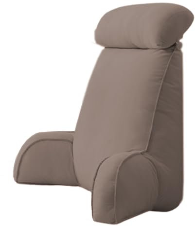 Hruile Extra großes Bettruhe Lesekissen, Lendenwirbelstützkissen, Nachttischkissen mit Armlehnen zum Fernsehen, Lesen, Arbeiten, Spielen, 75 x 40 x 55 cm, Braun