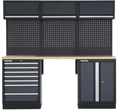FEISTOS Werkstatteinrichtung | Werkzeugschrank Apollo 8 | Anthrazit/Schwarz | 204x46x200 cm