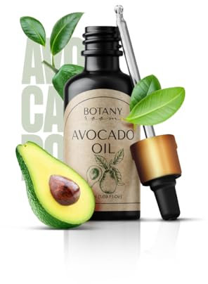 Olio di avocado 50 ml, spremuto a freddo e raffinato, olio puro, bottiglia di vetro, olio di avocado, cura intensiva per viso/corpo/capelli/massaggi/olio per la cura personale Avocado BotanyRoom®