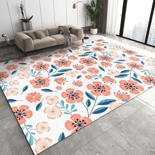 Teppich Läufer Flur Kreative Einfache Blumen 3D Küchenläufer Waschbar, Lange Korridor Teppich, Für Flurtreppen Schlafzimmer,Rutschfest Schallschutz Türmatte Mit 80 X 160 Cm - Leicht Zu Reinige -6R7U4J