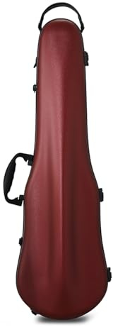 YIORYO Geigenkoffer, Hartschalen-Geigenkoffer 4/4, Geigenbox in voller Größe mit verstärktem Tragegriff, Geigenrucksack mit Rückengurten(Red)