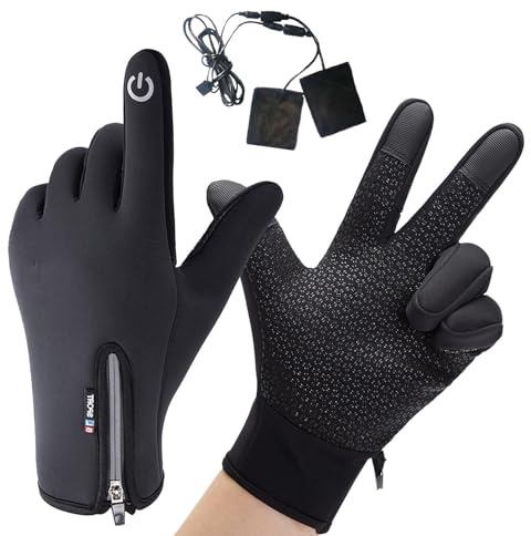 Guanti da sci riscaldati, ricaricabili tramite USB, guanti riscaldanti da pesca, comodi guanti invernali da sci, guanti termici invernali da sci per donne e uomini, per sci, equitazione, alpinismo