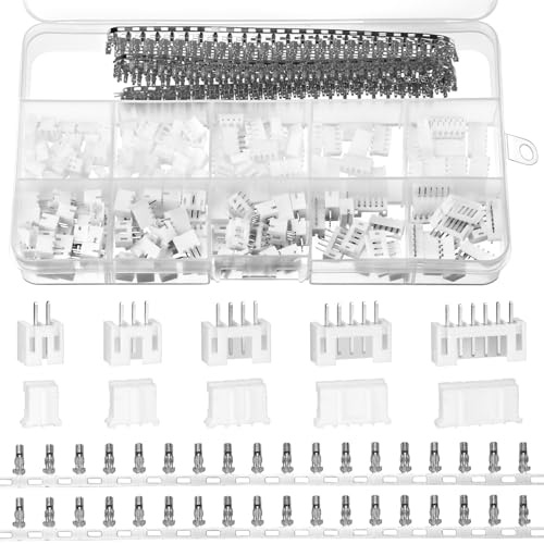 QWORK® 580 Stück JST Stecker Kit, JST-PH 2.0mm 2/3/4/5/6 Pin Adapter mit Pin-Crimpklemme
