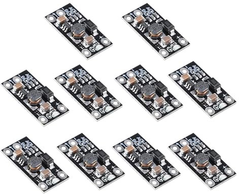 A-DIGISHUO 10Pcs Multifunctional DIY Mini DC-DC Lithium Battery Boost Module Step Up Board Converter 3.7V to 12V Voltage Regulator Adjust 5V/8V/9V LED Indicator