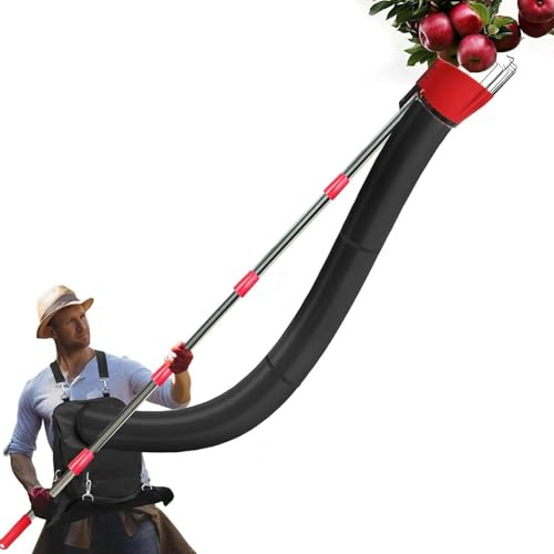 Pinza de frutas, poste de recolección de frutas | Atrapasuefrutas de longitud ajustable de 13 pies, equipo de recogida de árboles,Recolector de árboles frutales telescópico con embudo de recogida e