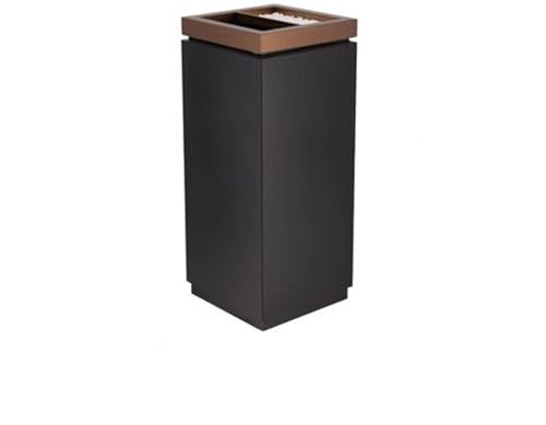 Cubo de basura de acero inoxidable para exteriores, para hotel, club, vestíbulo, caja vertical con extintor de humo para zonas de fumar al aire libre y bocas de ascensor