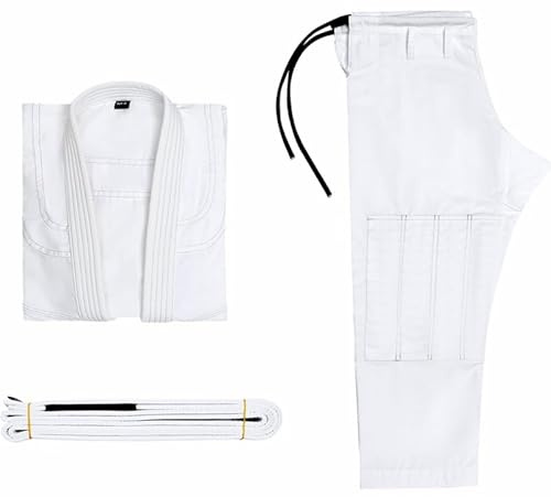 Judo Gi Uniform karate kostym set judodräkt, set – barn och vuxna bomull träning gi för judo och karate, Vitt, M2