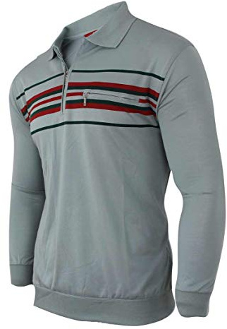 Soltice Herren Poloshirts Langarm Polohemden mit Brusttasche, Gestreifte Blousonshirts aus Baumwoll-Mix (M bis 3XL)