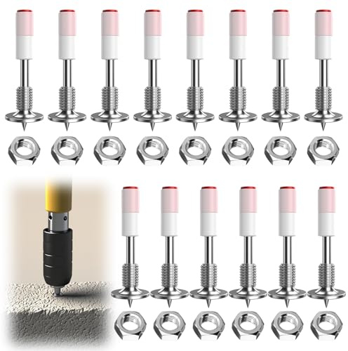 200 clavos para pistolas de clavos con tuercas M8, pistola de clavos, clavos de acero de 7.3 mm, clavos redondos de acero manuales para pistola de clavos, dispositivo de disparo de pernos silencioso