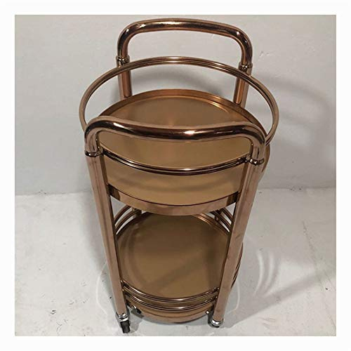 JYHHGDS Barwagen Servierwagen Küchenwagen, Metall Sehr gut geeignet für Zuhause, Wohnzimmer Home Barwagen mit Rädern Roségold-400 * 740MM