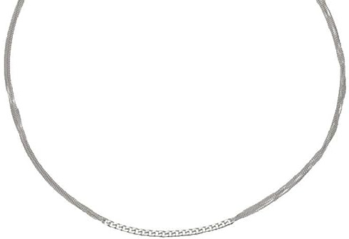 CHIGUAGUA Silverhalsband med kedja, 5 x 64 mm, justerbar längd 40–45 cm