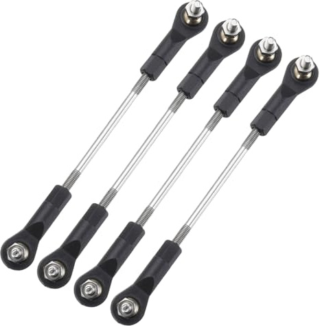 sourcing map 4Pc Adjustable Turnbuckles Camber Link 79-89mm Turnbuckle Rod | Steering Servo Linkage with M3 Ball Head Rod Ends for RC Car Replace Parts