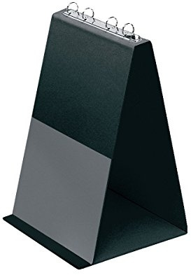 VELOFLEX 4102080 - Paperboard de table DIN A4 format vertical, avec pochettes transparentes, en PVC, présentoir de table Présentation, flipchart noir, carnet à anneaux de montage