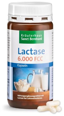 Lactasa-Enzimas - 150 Cápsulas con 6.000 FCC contra la Intolerancia a la Lactosa