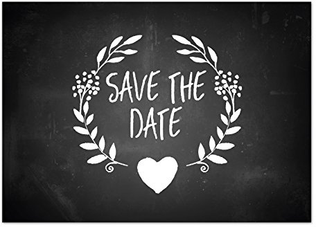 Einladungskarten Manufaktur Hamburg 10 x Save the Date Karten mit Umschlag/Tafellook schwarz mit weißer Schrift/Hochzeit/Heiraten/Geburtstag/Einladung/Verkündung