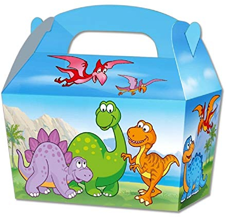 10 Dinosaur Card Party Food or Treat Box | Kids Party Lunch Picnic Box