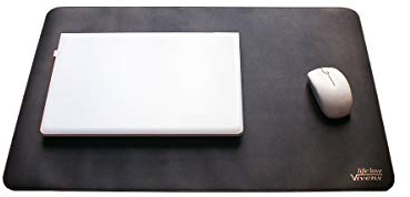VIVENS PU Leder Multifunktionales Schreibtischunterlage, 60 x 40 cm Mauspad, Laptop Tischunterlage, Doppelseitiges, Rutschfestes, Wasserdichtes Schreibtisch-Schreibpad für Büro und Zuhause (Schwarz)