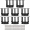 ASelected - Juego de 8 Patas de Muebles, Patas de Cocina, Regulables, diámetro 50 mm, Altura 50 mm, Redondas, Metal, Acero Inoxidable, sofá y Patas
