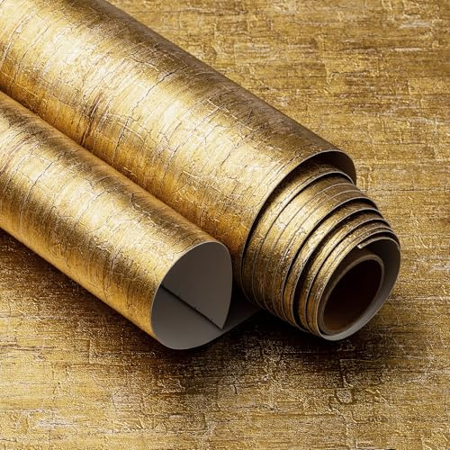 VERY BERRY STICKER Gold Peel and Stick Wallpaper (61 x 200cm, 2 Pack) Metallic Vinyl Wrap, Self-Adhesive Sticky Back Plastic for Furniture & Wall Covering, Waterproof