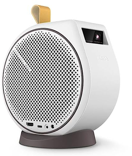 BenQ GV30 LED Portable Ceiling Projector with Rotating Angle Projection, Extra Bass Bluetooth Speaker, Android TV 10, Auto Focus & Vertical Keystone, Chromecast & AirPlay, HDMI, USB-C, 720p, Movie Projector