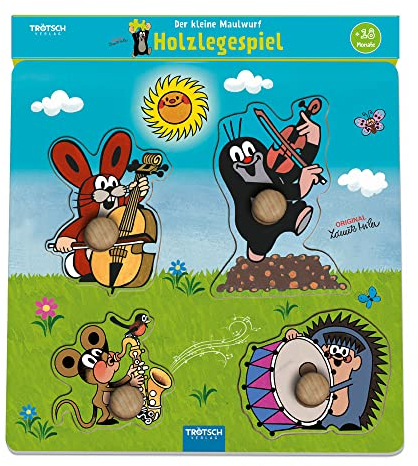 Trötsch Der kleine Maulwurf Holzlegespiel Musikanten: Holzspiel Puzzle